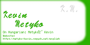 kevin metyko business card